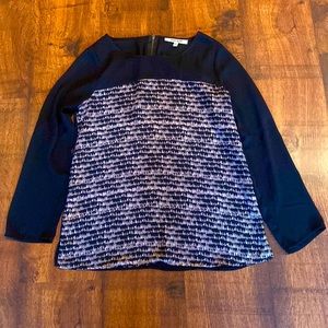 Daniel Rainn Long Sleeve Blouse with Rear Zipper Detail - Size Small